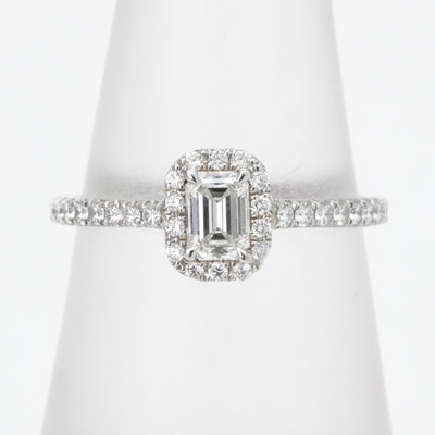 Tiffany & Co. Tiffany＆Co。祖母绿切割订婚环钻石铂带翡翠切割 Tiffany & Co. Sorest Ring PT950银钻石戒指订婚戒指铂金