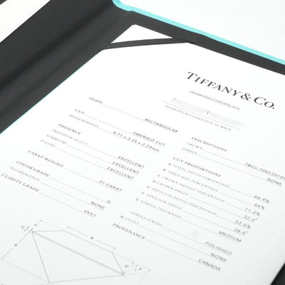 Tiffany & Co. Tiffany＆Co。祖母绿切割订婚环钻石铂带翡翠切割 Tiffany & Co. Sorest Ring PT950银钻石戒指订婚戒指铂金