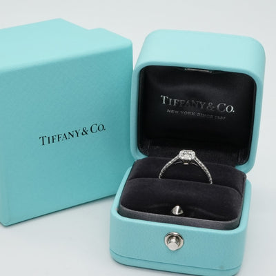 Tiffany & Co. Tiffany＆Co。祖母绿切割订婚环钻石铂带翡翠切割 Tiffany & Co. Sorest Ring PT950银钻石戒指订婚戒指铂金
