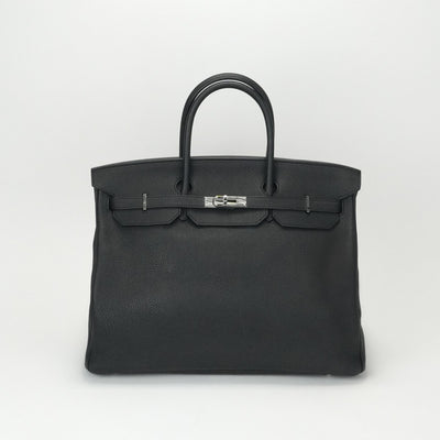 HERMES 爱马仕 Birkin 40 Birkin 40 手提袋多哥黑色银色硬件