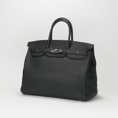 HERMES 爱马仕 Birkin 40 Birkin 40 手提袋多哥黑色银色硬件