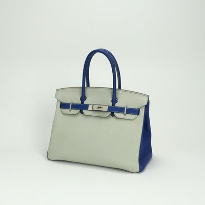 エルメス HERMES バーキン30 バーキン 30 バッグ トートバッグ トゴ グリペール Gris Perle ブルー Blue マットシルバー パーソナルオーダー バイカラー PSO