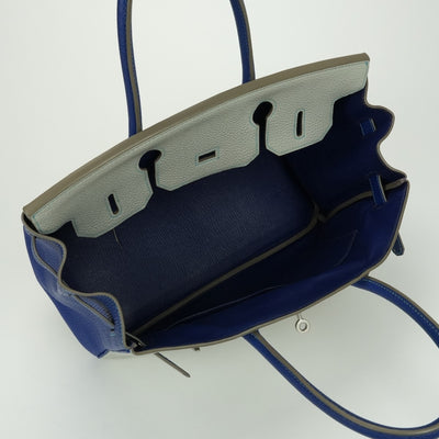 エルメス HERMES バーキン30 バーキン 30 バッグ トートバッグ トゴ グリペール Gris Perle ブルー Blue マットシルバー パーソナルオーダー バイカラー PSO