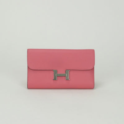 エルメス HERMES コンスタンスロング コンスタンス ロング 財布 長財布 ロングウォレット エバーカラー ローズアザレ Rose Azalee ピンク Pink シルバー金具