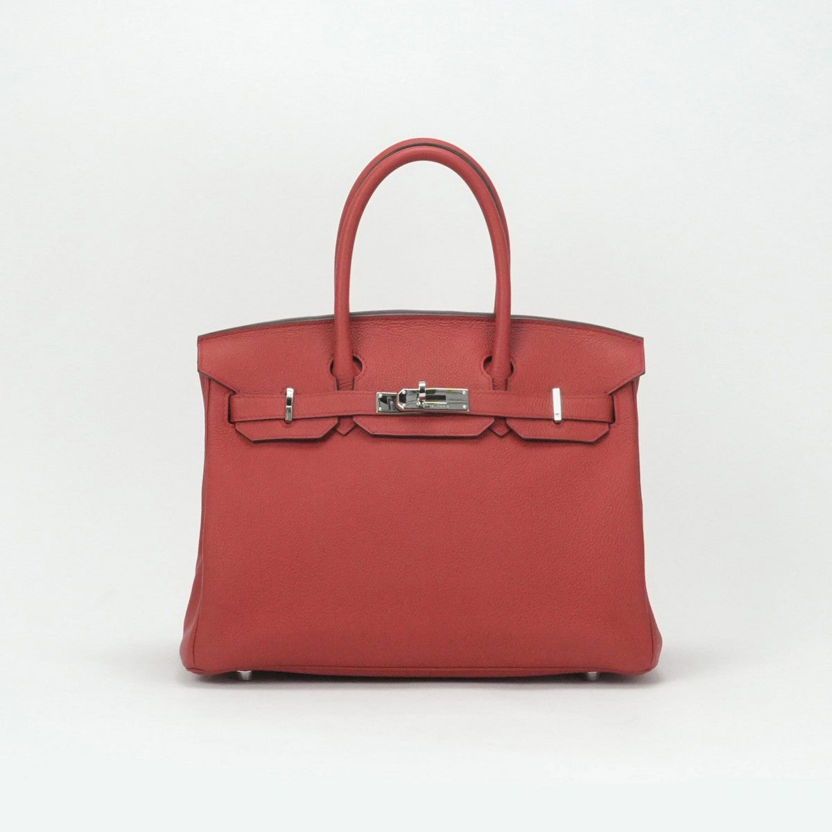 HERMES 爱马仕 Birkin 30 Birkin 30 手提袋多哥九重奏红色粉红色的红色银金属配件