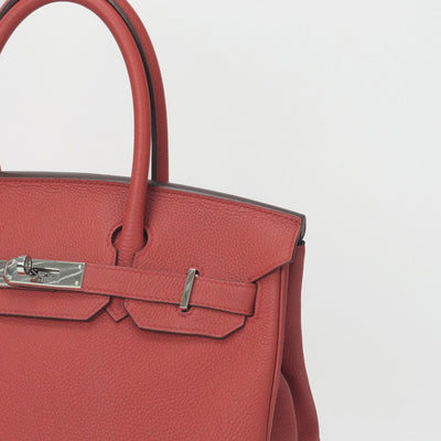 HERMES 爱马仕 Birkin 30 Birkin 30 手提袋多哥九重奏红色粉红色的红色银金属配件