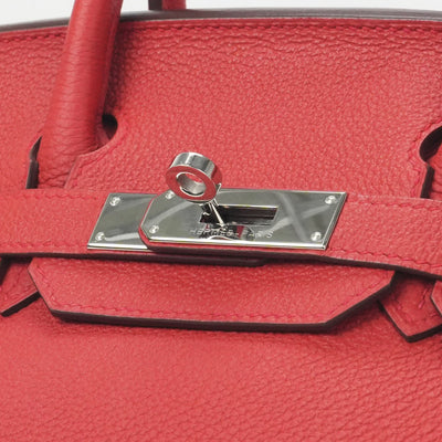 HERMES 爱马仕 Birkin 30 Birkin 30 手提袋多哥九重奏红色粉红色的红色银金属配件