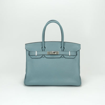 HERMES HERMES Birkin 30 Birkin 30 Tote bag Togo Ciel Ciel Blue Blue Silver hardware Birkin 30Togo Ciel