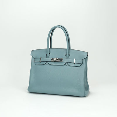 HERMES HERMES Birkin 30 Birkin 30 Tote bag Togo Ciel Ciel Blue Blue Silver hardware Birkin 30Togo Ciel