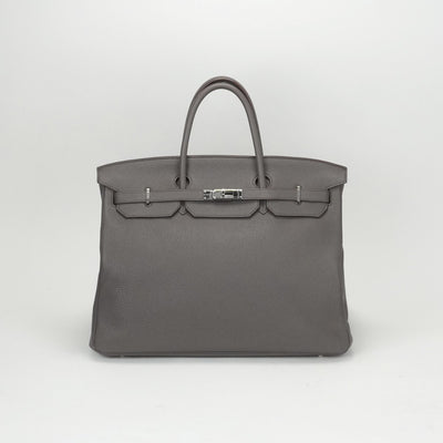 エルメス HERMES バーキン40 バーキン 40 バッグ トートバッグ トゴ エタン グレー シルバー金具