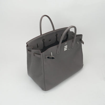 エルメス HERMES バーキン40 バーキン 40 バッグ トートバッグ トゴ エタン グレー シルバー金具