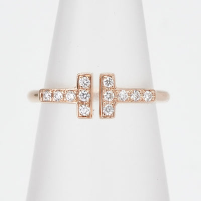 ティファニー TIFFANY&Co. ダイヤモンド ワイヤー リング Tワイヤー ティファニー T リング 指輪 750PG ピンクゴールド ダイヤリング ローズゴールド