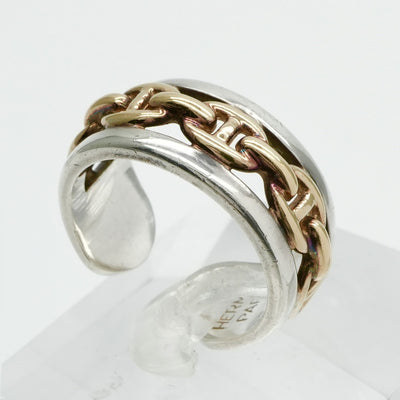 HERMES HERMES Anchene Anchene Ring 750/925 Silver Antique Rare Hallmark Maker's Mark
