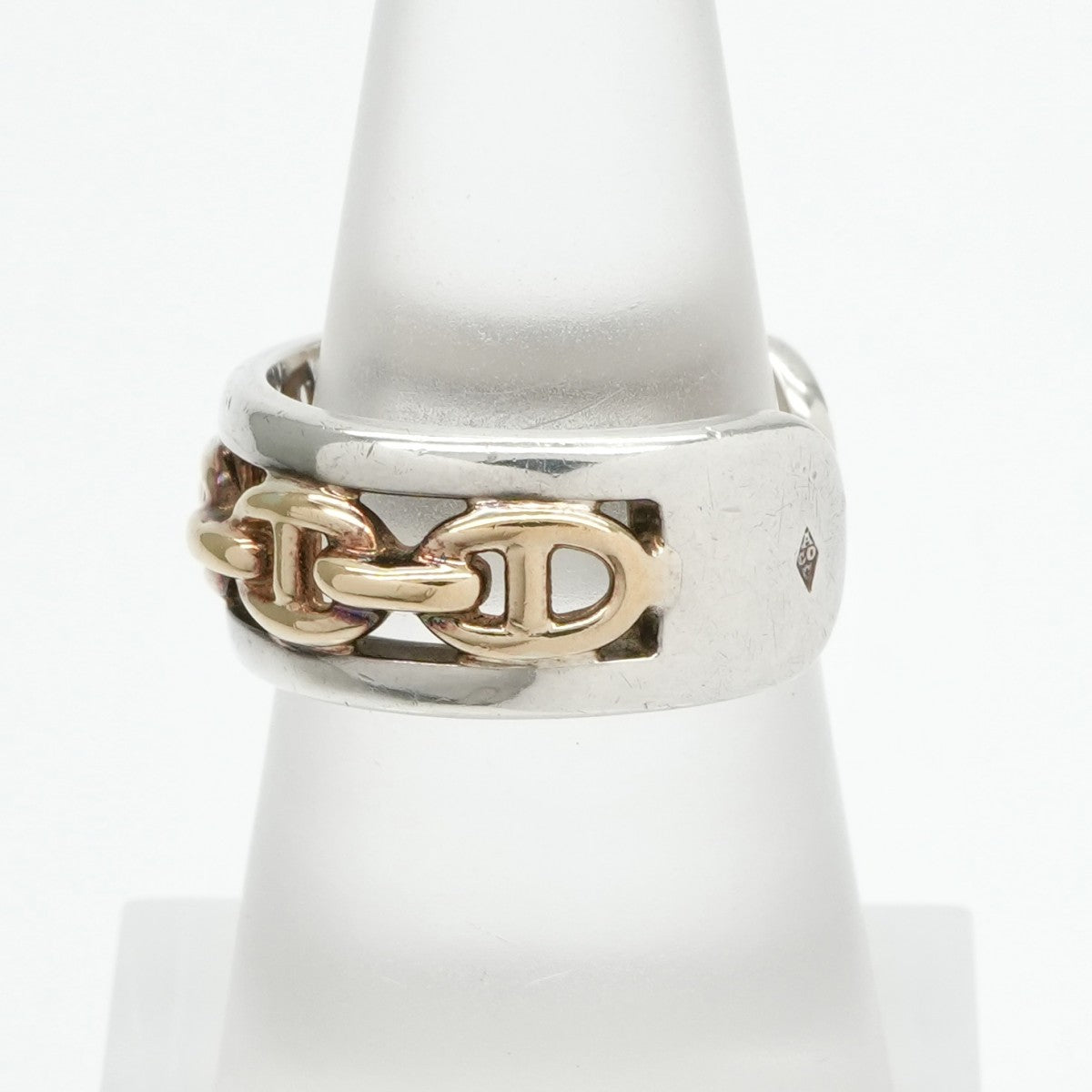 HERMES HERMES Anchene Anchene Ring 750/925 Silver Antique Rare Hallmark Maker's Mark