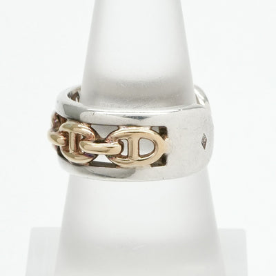 HERMES HERMES Anchene Anchene Ring 750/925 Silver Antique Rare Hallmark Maker's Mark