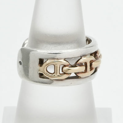 HERMES HERMES Anchene Anchene Ring 750/925 Silver Antique Rare Hallmark Maker's Mark