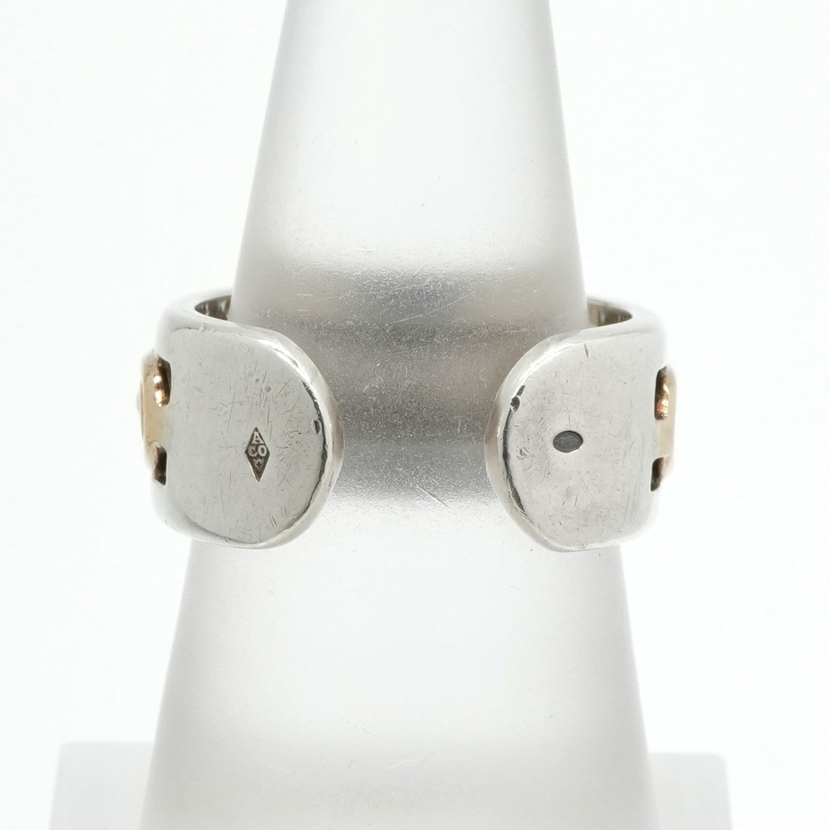 HERMES HERMES Anchene Anchene Ring 750/925 Silver Antique Rare Hallmark Maker's Mark