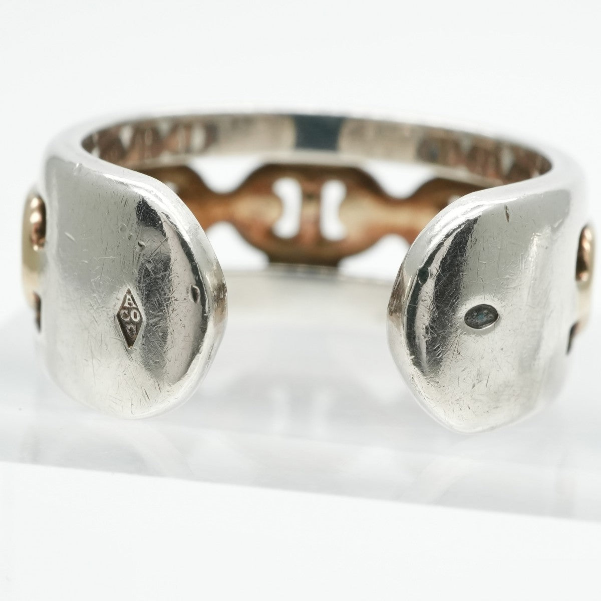 HERMES HERMES Anchene Anchene Ring 750/925 Silver Antique Rare Hallmark Maker's Mark