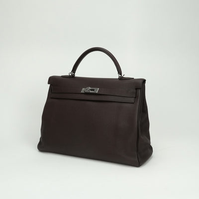 エルメス HERMES ケリー40 ケリー 40 ヴェルソ バッグ トートバッグ トゴ ハバナ Havane ノワール noir ブラウン brown ブラック black 茶 黒 シルバー金具　ルテニウム金具 バイカラー ハンドバッグ