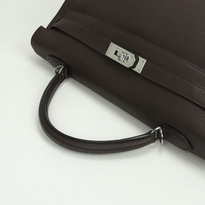 エルメス HERMES ケリー40 ケリー 40 ヴェルソ バッグ トートバッグ トゴ ハバナ Havane ノワール noir ブラウン brown ブラック black 茶 黒 シルバー金具　ルテニウム金具 バイカラー ハンドバッグ