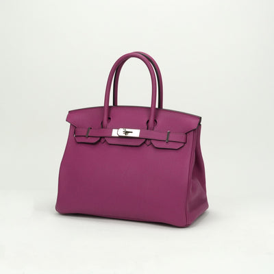 HERMES HERMES Birkin 30 Birkin 30 Bag Tote Bag Togo Rose Purple Pink Purple Purple Silver Metal Fitting Handbag