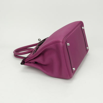 HERMES HERMES Birkin 30 Birkin 30 Bag Tote Bag Togo Rose Purple Pink Purple Purple Silver Metal Fitting Handbag
