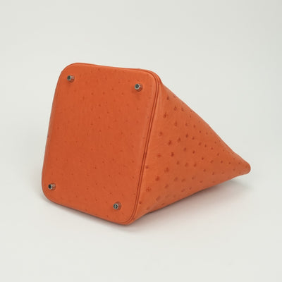 エルメス HERMES ピコタンロックMM ピコタンロック MM ピコタンロック22 バッグ トートバッグ オーストリッチ タンジェリン　Tangerine オレンジ Orange シルバー金具 ハンドバッグ