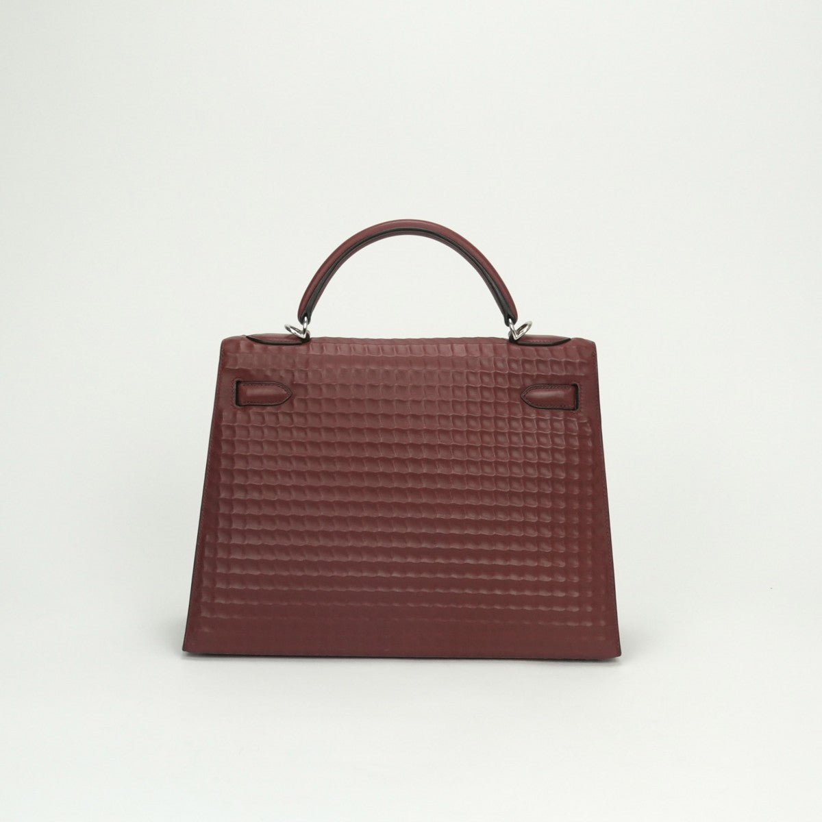 エルメス HERMES ケリー32 ケリー 32 バッグ トートバッグ ワッフル ドゥイッチ ルージュアッシュ RougeH レッド Red 赤 シルバー金具 ハンドバッグ V字金具 新型金具 KELLY