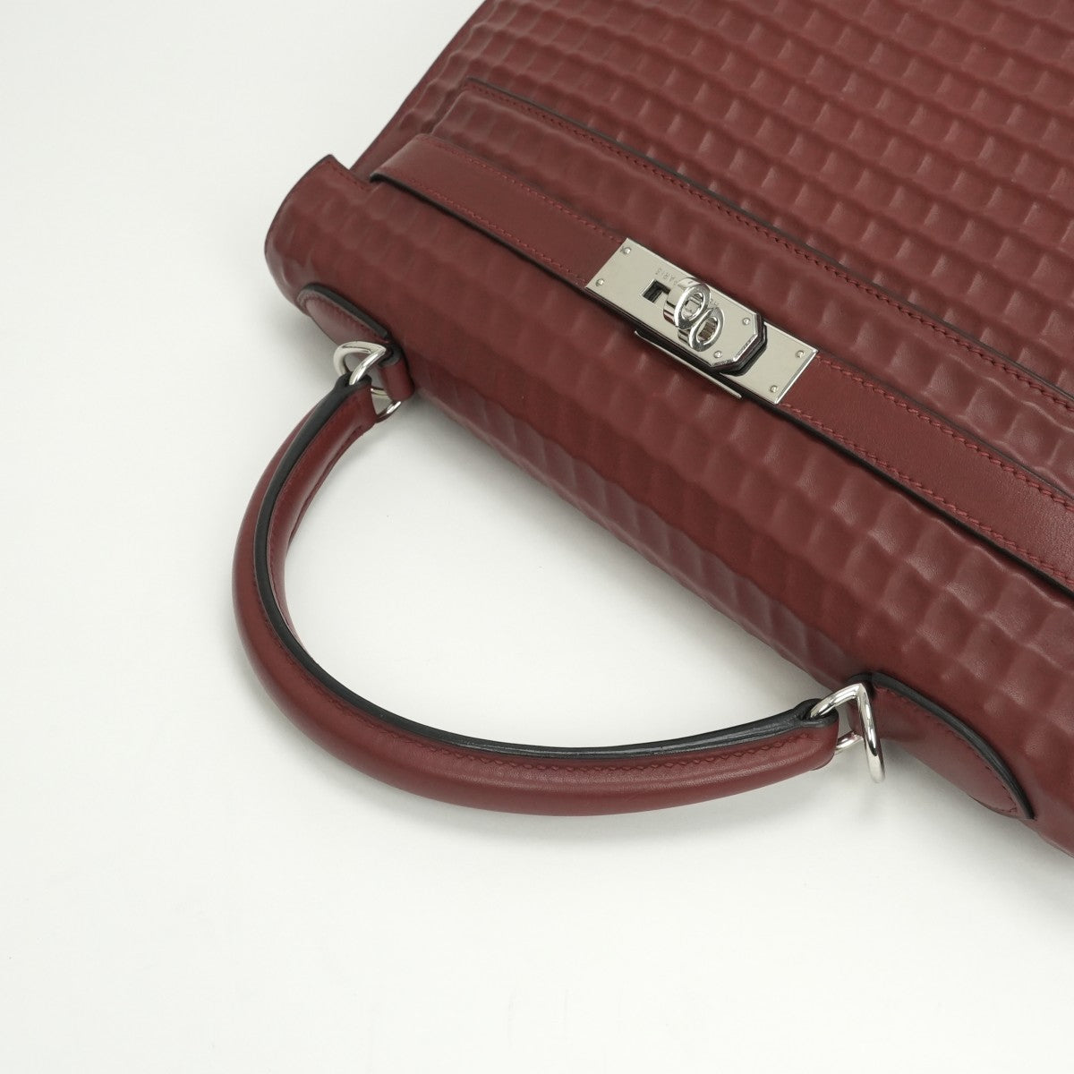 エルメス HERMES ケリー32 ケリー 32 バッグ トートバッグ ワッフル ドゥイッチ ルージュアッシュ RougeH レッド Red 赤 シルバー金具 ハンドバッグ V字金具 新型金具 KELLY