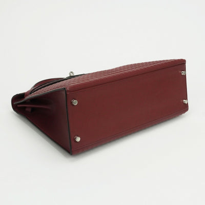 エルメス HERMES ケリー32 ケリー 32 バッグ トートバッグ ワッフル ドゥイッチ ルージュアッシュ RougeH レッド Red 赤 シルバー金具 ハンドバッグ V字金具 新型金具 KELLY