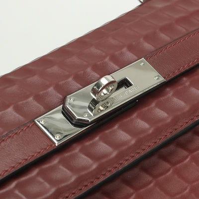 エルメス HERMES ケリー32 ケリー 32 バッグ トートバッグ ワッフル ドゥイッチ ルージュアッシュ RougeH レッド Red 赤 シルバー金具 ハンドバッグ V字金具 新型金具 KELLY