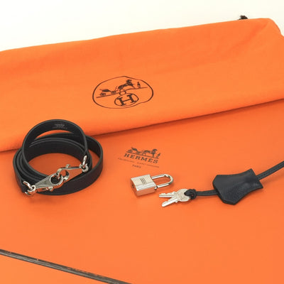 HERMES 爱马仕 Kelly 28 Kelly 28 袋，手提袋，肩膀袋，Lise，蓝色靛蓝，蓝色，海军，银色配件