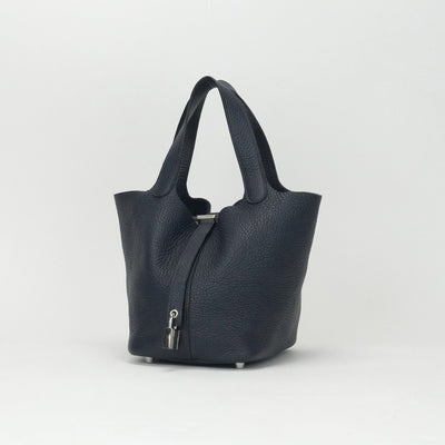 エルメス HERMES ピコタンロックPM ピコタンPM ピコタンロック18 バッグ トートバッグ トリヨンクレマンス ブルーオブスキュール ダークブルー 青 シルバー金具 ハンドバッグ