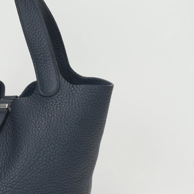 エルメス HERMES ピコタンロックPM ピコタンPM ピコタンロック18 バッグ トートバッグ トリヨンクレマンス ブルーオブスキュール ダークブルー 青 シルバー金具 ハンドバッグ