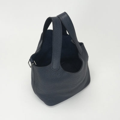 エルメス HERMES ピコタンロックPM ピコタンPM ピコタンロック18 バッグ トートバッグ トリヨンクレマンス ブルーオブスキュール ダークブルー 青 シルバー金具 ハンドバッグ