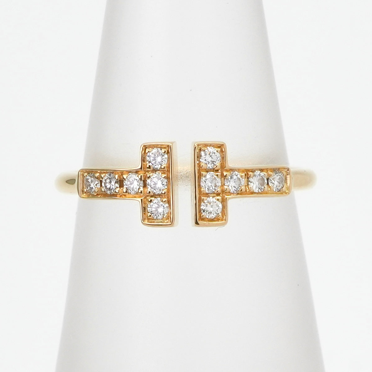 ティファニー TIFFANY&Co. ダイヤモンド ワイヤー リング Tワイヤー ティファニー T リング 指輪 750YG イエローゴールド ダイヤリング　イエローゴールド
