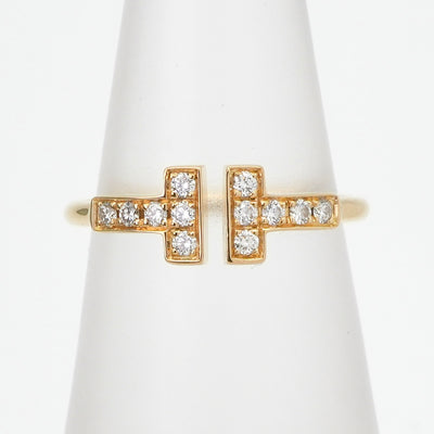 ティファニー TIFFANY&Co. ダイヤモンド ワイヤー リング Tワイヤー ティファニー T リング 指輪 750YG イエローゴールド ダイヤリング　イエローゴールド