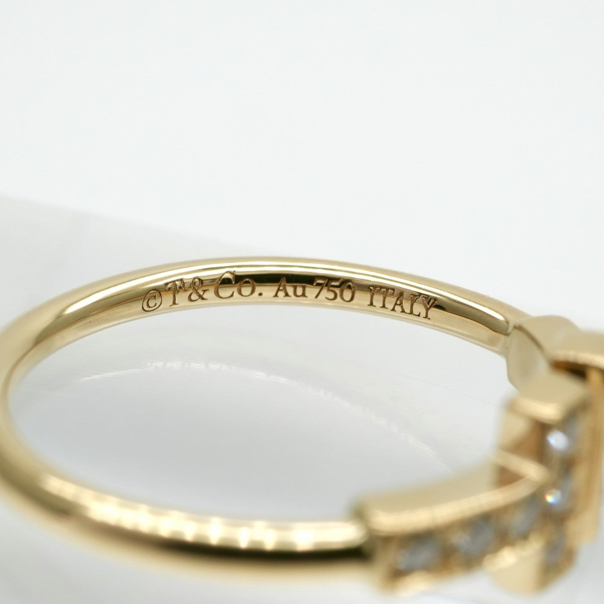 ティファニー TIFFANY&Co. ダイヤモンド ワイヤー リング Tワイヤー ティファニー T リング 指輪 750YG イエローゴールド ダイヤリング　イエローゴールド