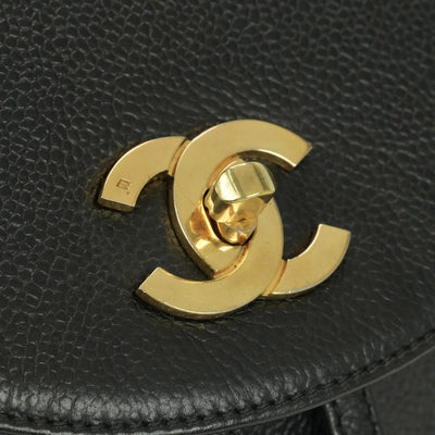 CHANEL 샤넬 백팩 Triple coco 배낭 백 배낭 백팩 캐비어 스킨 블랙 골드 메탈
