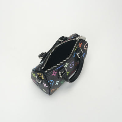 ルイヴィトン LOUIS VUITTON ナノ スピーディ バッグ トートバッグ ショルダーバッグ モノグラム キャンバス ノワール ブラック 黒 シルバー金具 LV×TM