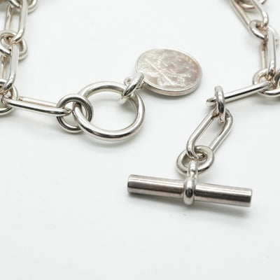 HERMES HERMES Bracelet Bangle Cuff 925 Silver Silver Amulet 5 Charm