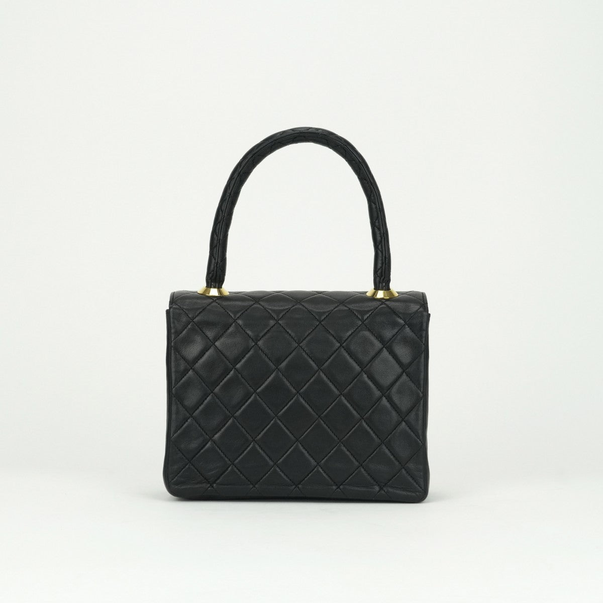 CHANEL CHANEL Matelass? Bag, Tote Bag, Lambskin, Black, Black, Gold Hardware, Top Handle, Coco Mark, Handbag, Turn Lock