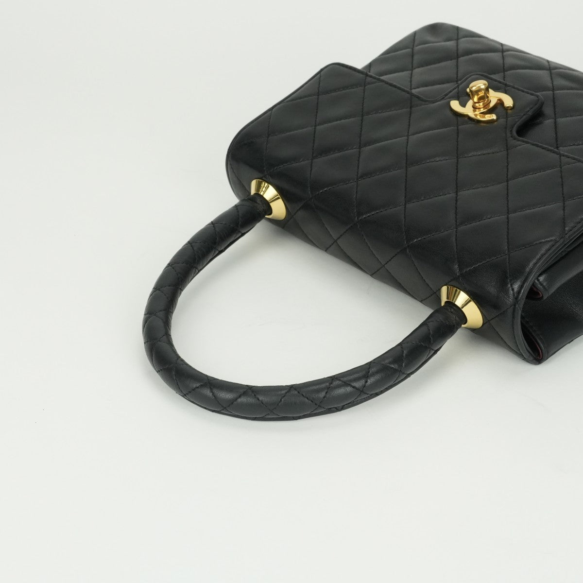 CHANEL CHANEL Matelass? Bag, Tote Bag, Lambskin, Black, Black, Gold Hardware, Top Handle, Coco Mark, Handbag, Turn Lock