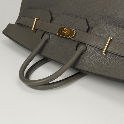 HERMES 爱马仕 OEAU塔克罗55 OEAU塔克罗55 Personal order 特别的OEAUDAR BAG TOTE BAG TODO ETAN灰金色硬件Birkin 55