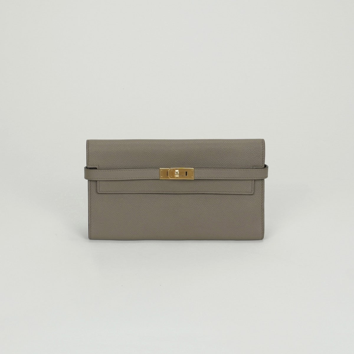 エルメス HERMES ケリーウォレット ケリーウォレットロング 財布 長財布 ロングウォレット エトゥープ Etoupe グレー Gray ゴールド金具 ヴォーエプソン