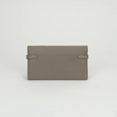 エルメス HERMES ケリーウォレット ケリーウォレットロング 財布 長財布 ロングウォレット エトゥープ Etoupe グレー Gray ゴールド金具 ヴォーエプソン