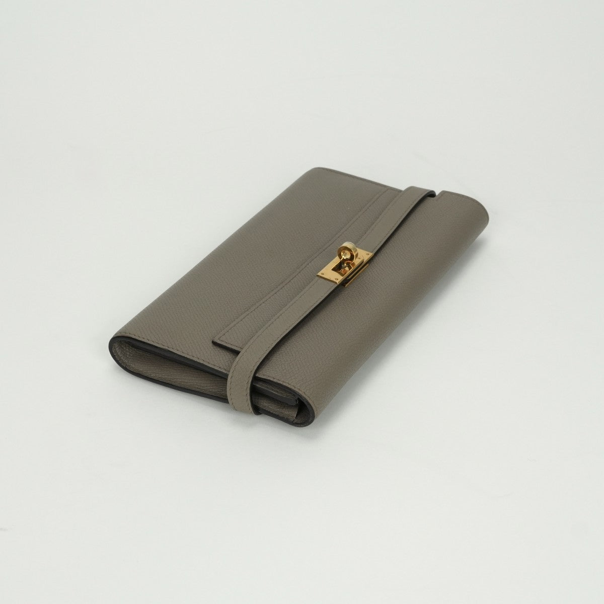 エルメス HERMES ケリーウォレット ケリーウォレットロング 財布 長財布 ロングウォレット エトゥープ Etoupe グレー Gray ゴールド金具 ヴォーエプソン