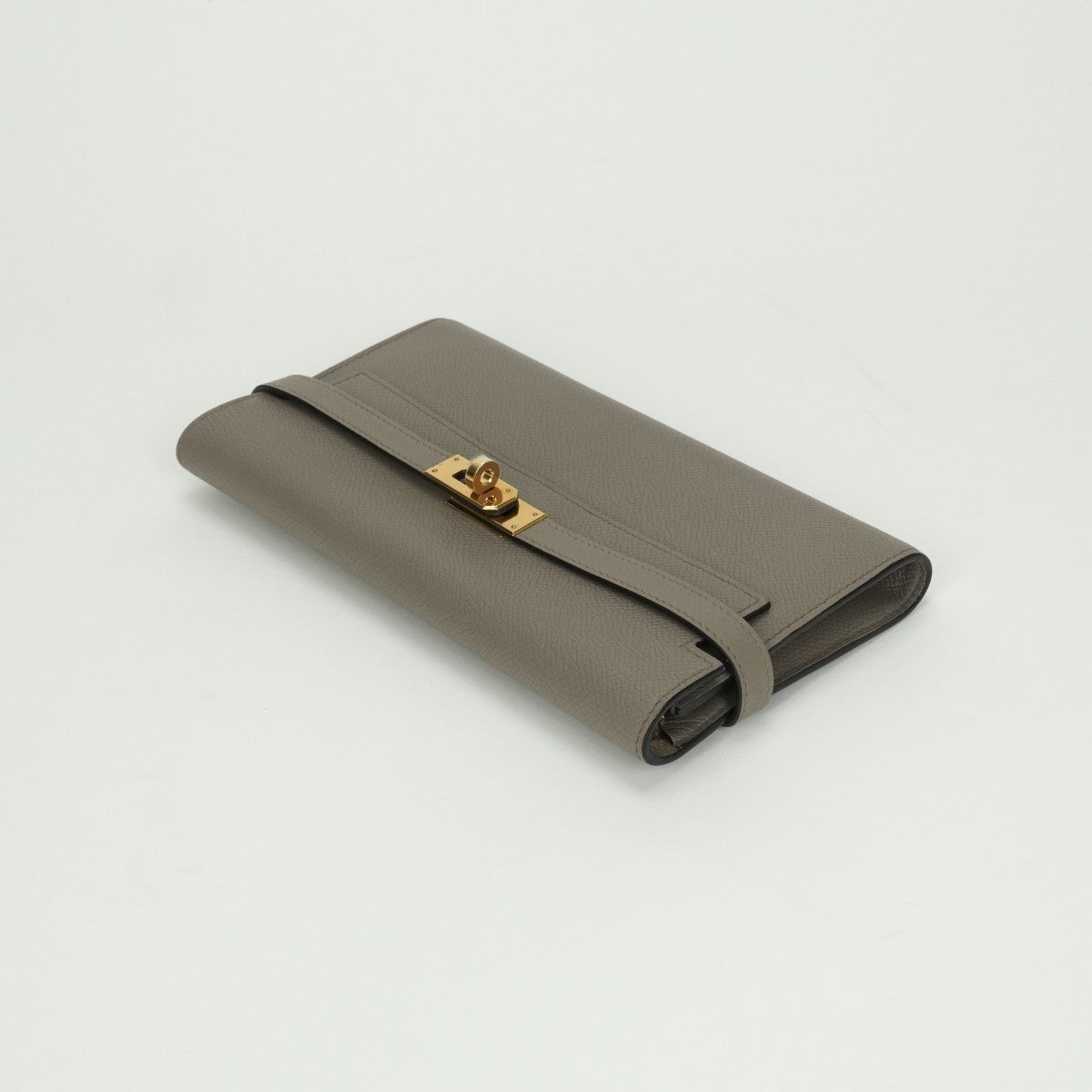 エルメス HERMES ケリーウォレット ケリーウォレットロング 財布 長財布 ロングウォレット エトゥープ Etoupe グレー Gray ゴールド金具 ヴォーエプソン