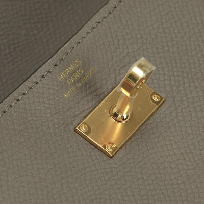 エルメス HERMES ケリーウォレット ケリーウォレットロング 財布 長財布 ロングウォレット エトゥープ Etoupe グレー Gray ゴールド金具 ヴォーエプソン