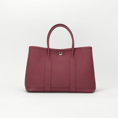 HERMES 爱马仕 Garden party TPM Garden party TPM Garden party 30 Garden party 包，手提袋，乡村胭脂灰，红色，红色，银色配件，手袋